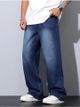 Gruff Men Wide Leg Mid Rise Dark Grey Jeans - Image 8