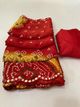 BORANA Printed Bandhani Crepe Saree (Red) - Image 6