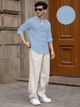 D&B TRENDS Men Boxy Fit Solid Mandarin Collar Formal Shirt - Image 6