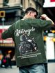Heartees Men Printed Round Neck Cotton Blend Green T-Shirt - Image 8