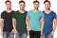 LazyChunks Pack of 5 Men Solid Henley Neck Cotton Blend Multicolor T-Shirt - Image 2