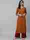 LIBAS Embroidered Chanderi Straight Kurta (Purple) - Image 2