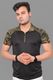 Riya Gold Men Solid Polo Neck Cotton Blend Black T-Shirt - Image 4