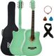 intern INT-38C-BL Acoustic Guitar, Blue - Image 4