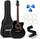 Guiter 38IN-CG Acoustic Guitar with Pickup ,Truss Rod,& Starter kit, Linden & Rosewood Acoustic Guitar Linden Wood Rosewood Right Hand Orientation (Red) - Image 3