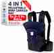 Duggu kids 3in1 Baby Carrier Bag for 0-3 Years Baby with Baby Holder Belt | Dark Blue Cream Baby Carrier (Black, Front Carry facing in) - Image 2