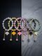 FashionLobby Crystal Gold-Plated Charm Bracelet (Pack of 4, Beige) - Image 4
