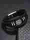 kazare Leather Rhodium Bracelet - Image 2