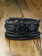 Rajwanti Collection Black Stylish Leather Bracelet for Men, Genuine Wristband For Men, Boys Bracelet Men Wrist Band (Black, Pack of 1) - Image 3