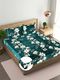 kajims Fleece King Fitted Bedsheet with 2 Pillow Covers (Green) - Image 3
