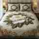 MAA HOME CONCEPT Polycotton, Microfiber Super King Flat 400 TC Printed 1 Bedsheet with 2 Pillow Covers (Green Beige) - Image 2