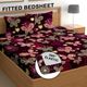 CG Homes Cotton Double Fitted (Elastic) 180 TC Floral 1 Bedsheet with 2 Pillow Covers (Brown & Red) - Image 4