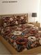 Newlife Creations Cotton Queen Flat 300 TC Floral 1 Bedsheet with 2 Pillow Covers (Red) - Image 3