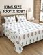 BharatLinen Cotton King Flat 144 TC Jaipuri Prints 1 Summer Bedsheet with 2 Pillow Covers (Blue) - Image 4