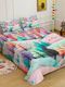 Klotthe Cotton Blend King Flat 400 TC Floral Bedsheet (Green) - Image 3