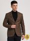 INVICTUS Men Checkered Single Breasted Formal Blazer Brown - Image 4