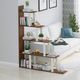 Aknoteek 4 Tier Metal Bookshelf, Black - Image 3