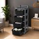 PALAK 8 Layer Foldable Cabinet Plastic Cupboard For Storage Plastic Modular Drawer Plastic Free Standing Cabinet (Finish Color - White, Door Type- Framed Sliding, DIY(Do-It-Yourself)) - Image 4