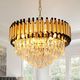 Svah Luxury 3-Tiers Crystal Chandelier 300mm Gold Finish with LED Light Black-Gold Chandelier Ceiling Lamp (Black, Gold) - Image 4