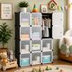 Opal 1 Door 6 Shelf Fabric Hard Pvc PP Collapsible Wardrobe (Finish Color - Grey, DIY(Do-It-Yourself)) - Image 3