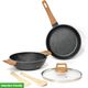 VINOD DCC3W Induction Bottom Non-Stick Coated Cookware Set (Ceramic, 4 - Piece) - Image 4