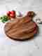 Earth Chopping Board With 3 Pic Knife Set Stainless Stee Wooden Cutting Board (Brown Pack of 1 Dishwasher Safe) - Image 2