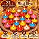 TIED RIBBONS Diwali Matki Wax Candle Clay Diya Set (Pack of 12) - Image 3