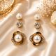 ARK JEWEL Trendy Korean Earrings Combo of 3 Pearl Alloy Cuff Earring, Drops & Danglers, Earring Set, Hoop Earring, Stud Earring, Rhinestone Studs - Image 4