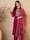 VredeVogel Women Silk Blend Kurta Pant Dupatta Set - Image 3