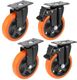 Toolshub Dual Wheel Furniture Caster with Brake Lock (Pack of 4) - Image 3