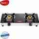 Khaitan 2 Burner BP-NANO MS Black Toughenend Glass Manual Gas Stove (2 Burners) - Image 2