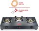 Pigeon Brunet Glass Manual Gas Stove 3 Burners - Image 3