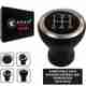 SNTP Genuine Leather Gear Knob for Verna/Venue, Black Silver - Image 2