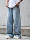 U4Denim Men Wide Leg High Rise Dark Blue Jeans - Image 3