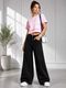 WOMANLACE Boys & Girls Wide Leg Low Rise Black Jeans - Image 4