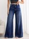 zayla Women Wide Leg High Rise Dark Blue Jeans - Image 3