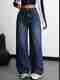 The Rivvrs co Women Wide Leg High Rise Light Blue Jeans - Image 2