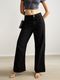 MERCEL Women Wide Leg High Rise Black Jeans - Image 4