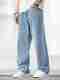 OLLYDENIMS Men Baggy Fit Mid Rise Blue Jeans - Image 2