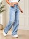 zayla Women Wide Leg High Rise Light Blue Jeans - Image 4
