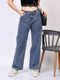 The Rivvrs co Women Wide Leg High Rise Light Blue Jeans - Image 4