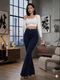 WOMANLACE Girls Wide Leg Mid Rise Dark Grey Jeans - Image 4