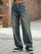 URBELLA Men Wide Leg Mid Rise Green Jeans - Image 3