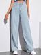 The Rivvrs co Women Wide Leg High Rise Light Blue Jeans - Image 3