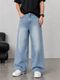 U4Denim Men Wide Leg High Rise Dark Blue Jeans - Image 4
