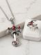 kazare Alloy Rhodium Silver, Black Jewel Set (Pack of 2) - Image 3