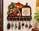 CAPIO ART Decorative Wooden Lord Hanuman & Jai Shree Ram Key Hanger/Home Decor/Key holder Wood, Stainless Steel Key Holder (7 Hooks, Multicolor) - Image 2