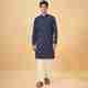 Krishiv Printed Pure Cotton Straight Kurta for Men (Yellow) - Image 2