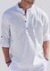 CELLUX Striped Cotton Blend Straight Kurta for Men (White) - Image 3