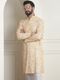 See Designs Embroidered Pure Cotton Straight Kurta for Men (White) - Image 4